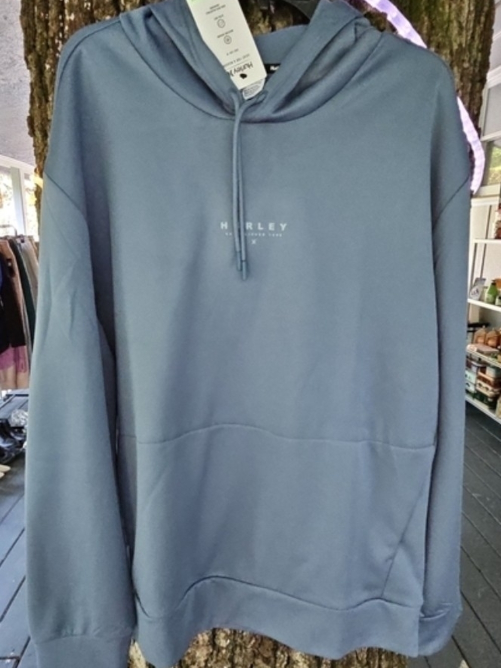 Hurley Men's Dusty Blue Pullover Hoodie Medium